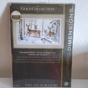 NWOT Woodland deer cross stitch kit